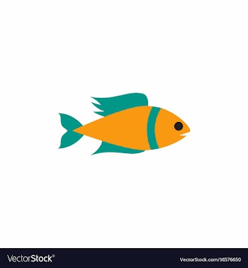 Aquarium fish silhouette colorful cartoon flat vector image