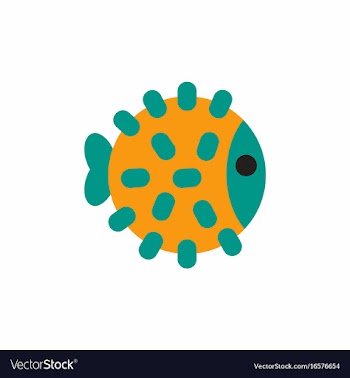 Aquarium fish silhouette colorful cartoon flat vector image