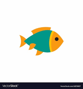 Aquarium fish silhouette colorful cartoon flat vector image