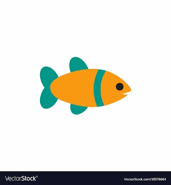 Aquarium fish silhouette colorful cartoon flat vector image