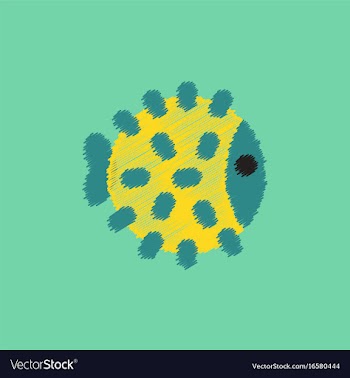 Aquarium fish silhouette colorful cartoon flat vector image