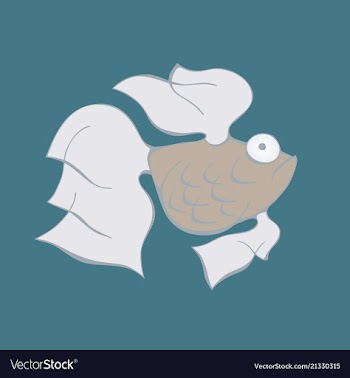 Aquarium fish silhouette colorful cartoon flat vector image