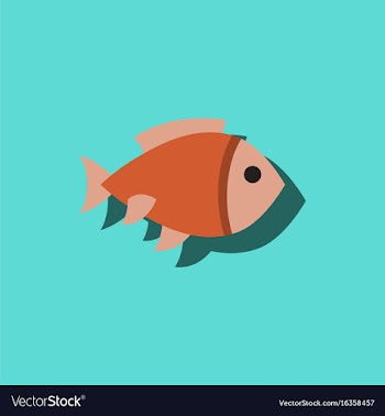 Aquarium fish silhouette fish sticker vector image