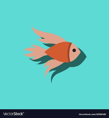 Aquarium fish silhouette fish sticker vector image