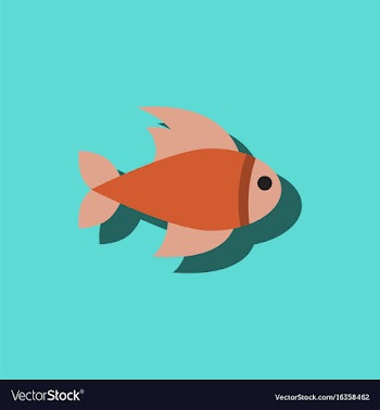 Aquarium fish silhouette fish sticker vector image