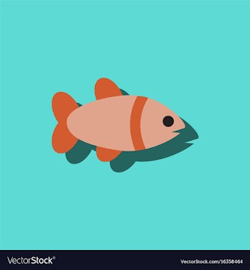 Aquarium fish silhouette fish sticker vector image