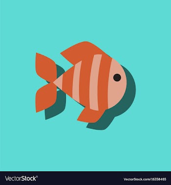 Aquarium fish silhouette fish sticker vector image