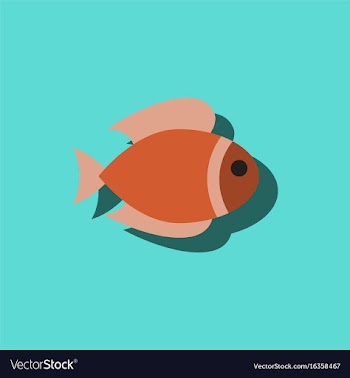 Aquarium fish silhouette fish sticker vector image
