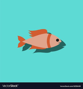Aquarium fish silhouette fish sticker vector image