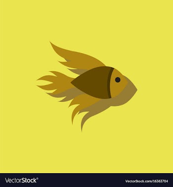 Aquarium fish silhouette fish sticker vector image