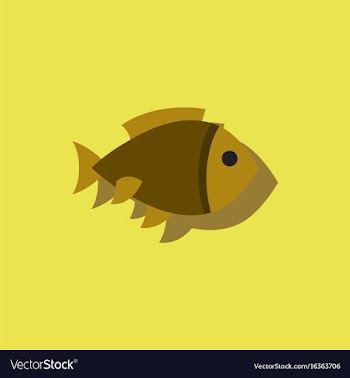 Aquarium fish silhouette fish sticker vector image
