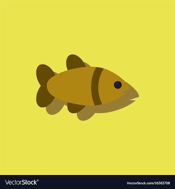 Aquarium fish silhouette fish sticker vector image