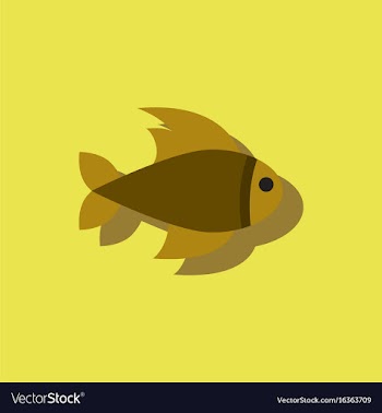Aquarium fish silhouette fish sticker vector image