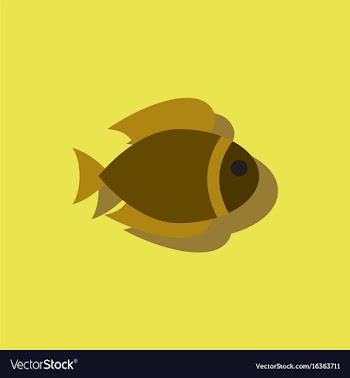 Aquarium fish silhouette fish sticker vector image