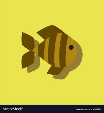 Aquarium fish silhouette fish sticker vector image