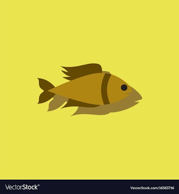 Aquarium fish silhouette fish sticker vector image