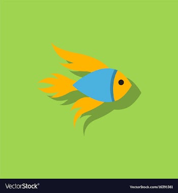 Aquarium fish silhouette fish sticker vector image