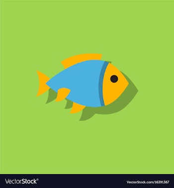 Aquarium fish silhouette fish sticker vector image