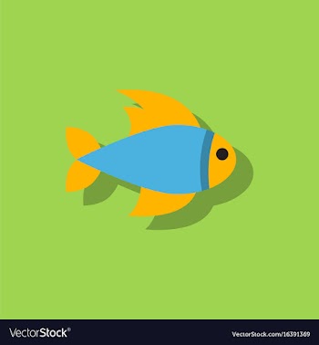 Aquarium fish silhouette fish sticker vector image