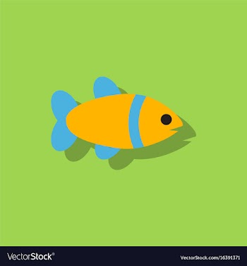 Aquarium fish silhouette fish sticker vector image