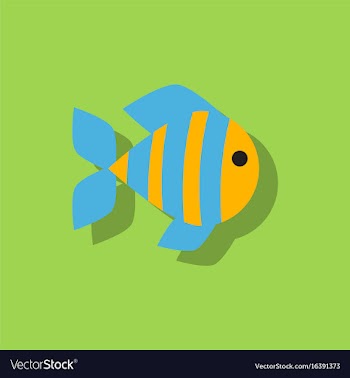Aquarium fish silhouette fish sticker vector image