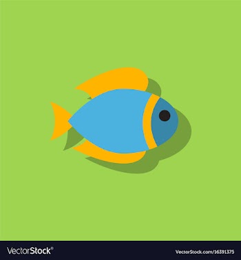 Aquarium fish silhouette fish sticker vector image