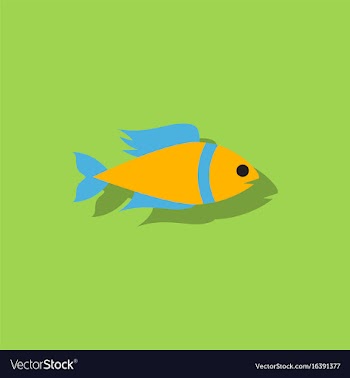 Aquarium fish silhouette fish sticker vector image