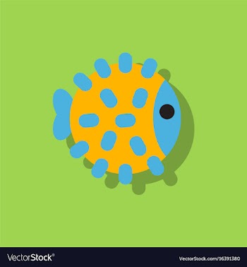Aquarium fish silhouette fish sticker vector image