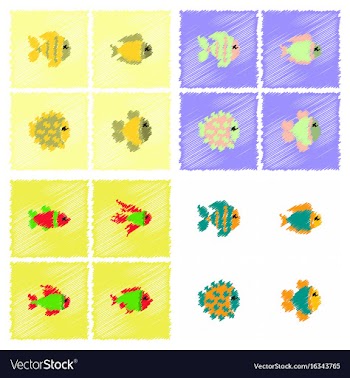 Aquarium fish silhouette stock collection in vector image