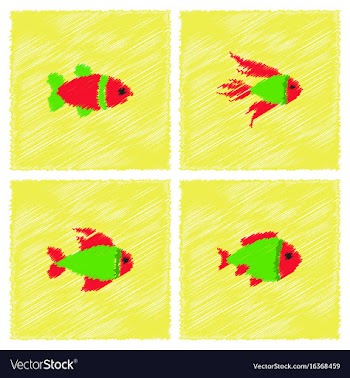 Aquarium fish silhouette stock collection in vector image