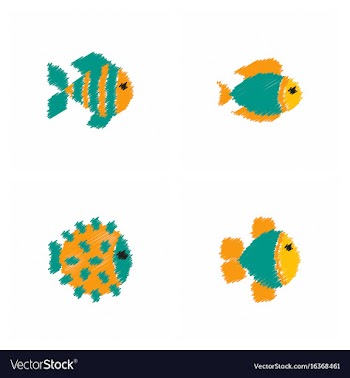 Aquarium fish silhouette stock collection in vector image