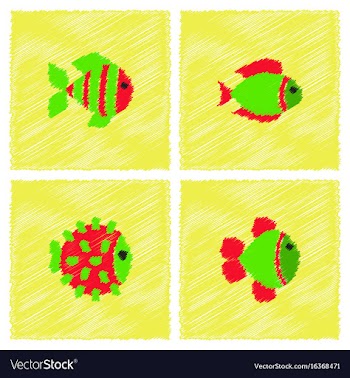 Aquarium fish silhouette stock collection in vector image