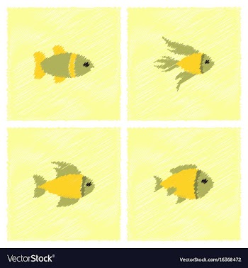 Aquarium fish silhouette stock collection in vector image