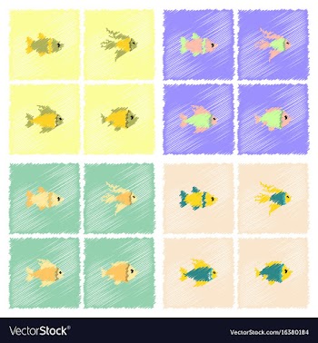 Aquarium fish silhouette stock collection in vector image