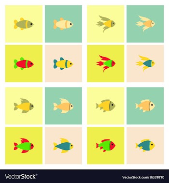 Aquarium fish silhouette stock collection vector image