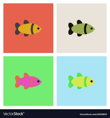 Aquarium fish silhouette stock collection vector image
