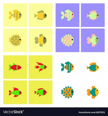 Aquarium fish silhouette stock collection vector image