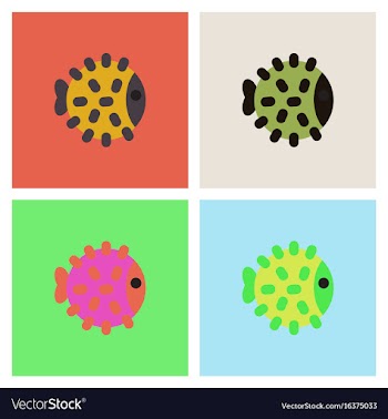 Aquarium fish silhouette stock collection vector image