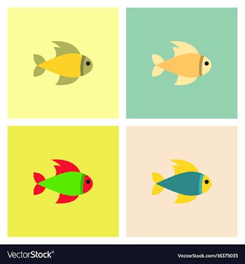 Aquarium fish silhouette stock collection vector image