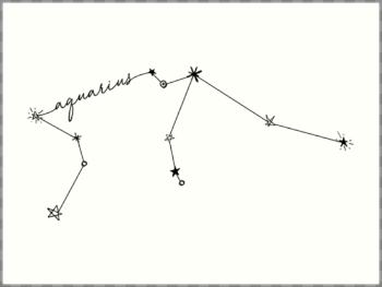 Aquarius Constellation Zodiac Drawing Sticker" Art Print by ...