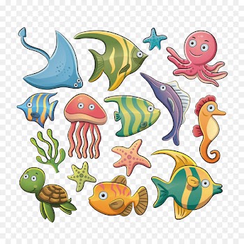 Aquatic animal Euclidean vector Illustration - Marine fish 