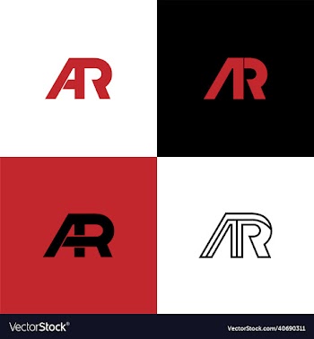 ar letter logo bundle design with different