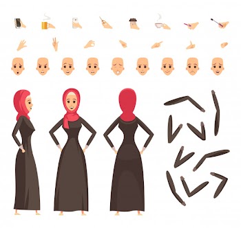 Arab woman construction set Free Vector