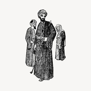 Arabian men collage element, drawing | Free Vector Illustration - rawpixel