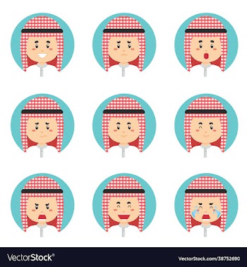 arabic avatar with various expression