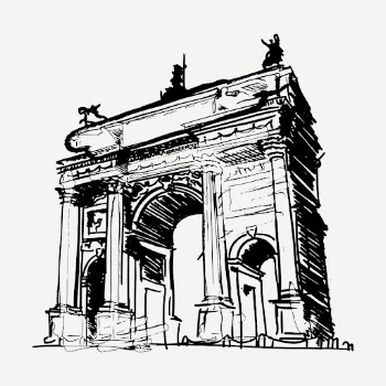 Arc De Triomphe drawing clipart, | Free PSD - rawpixel