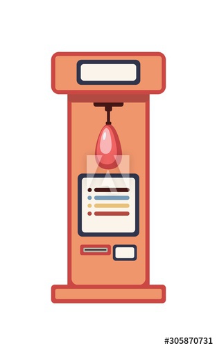 Arcade game machine flat vector illustration