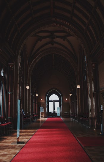 Arch Cathedral Entrance With Red Carpet