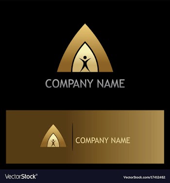  					Arch gate success man gold logo vector image														