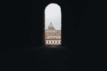 Arched Window With View Of Building